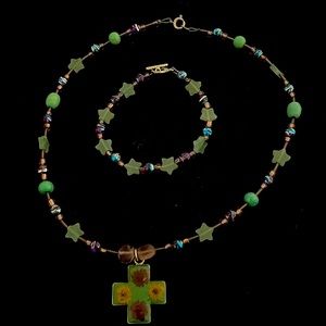 Beaded Necklace with Matching Bracelet